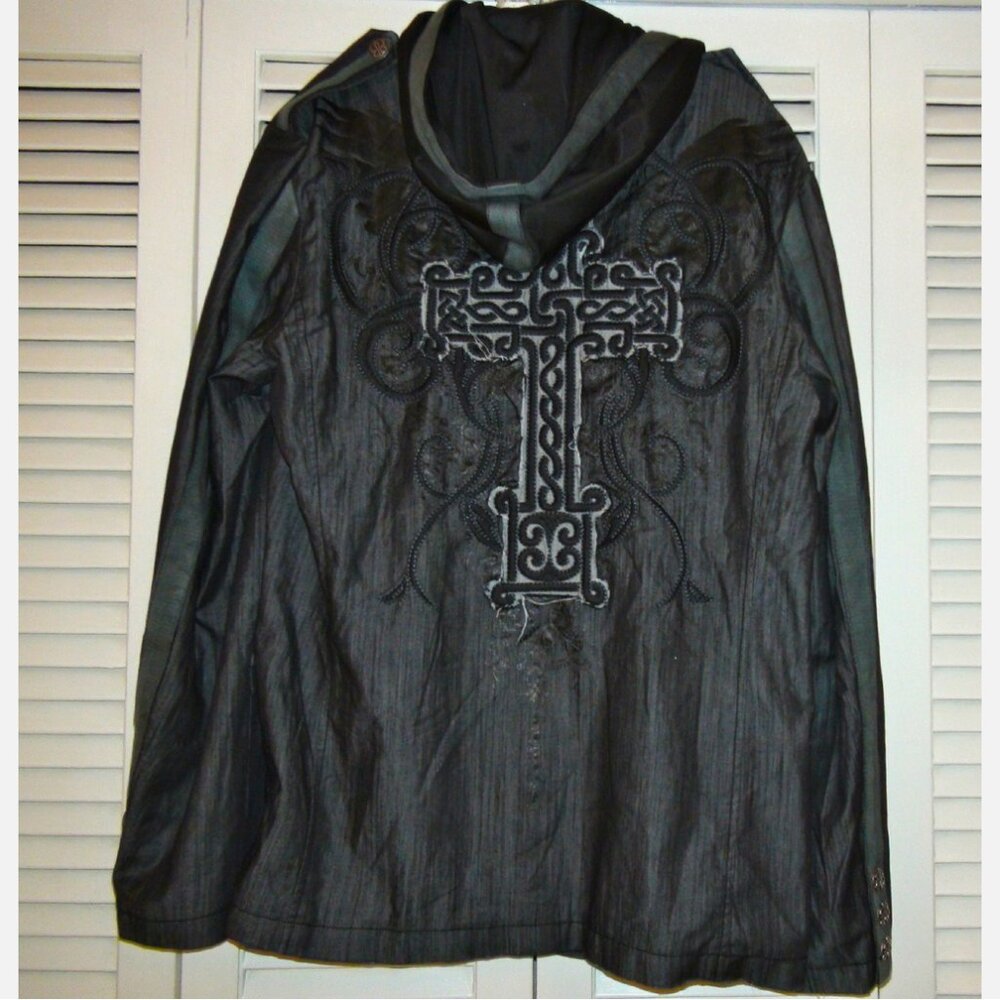 NWOT Roar Cross Embroidered Hooded Blazer Jacket